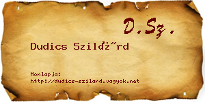 Dudics Szilárd névjegykártya