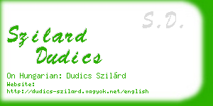 szilard dudics business card